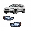 Μπροστινά Φανάρια Set Για Bmw X1 F48 15+ Angel Eyes Full Led Upgrade Μαύρα Με Μοτέρ - Headlights - Xenon - Bulbs